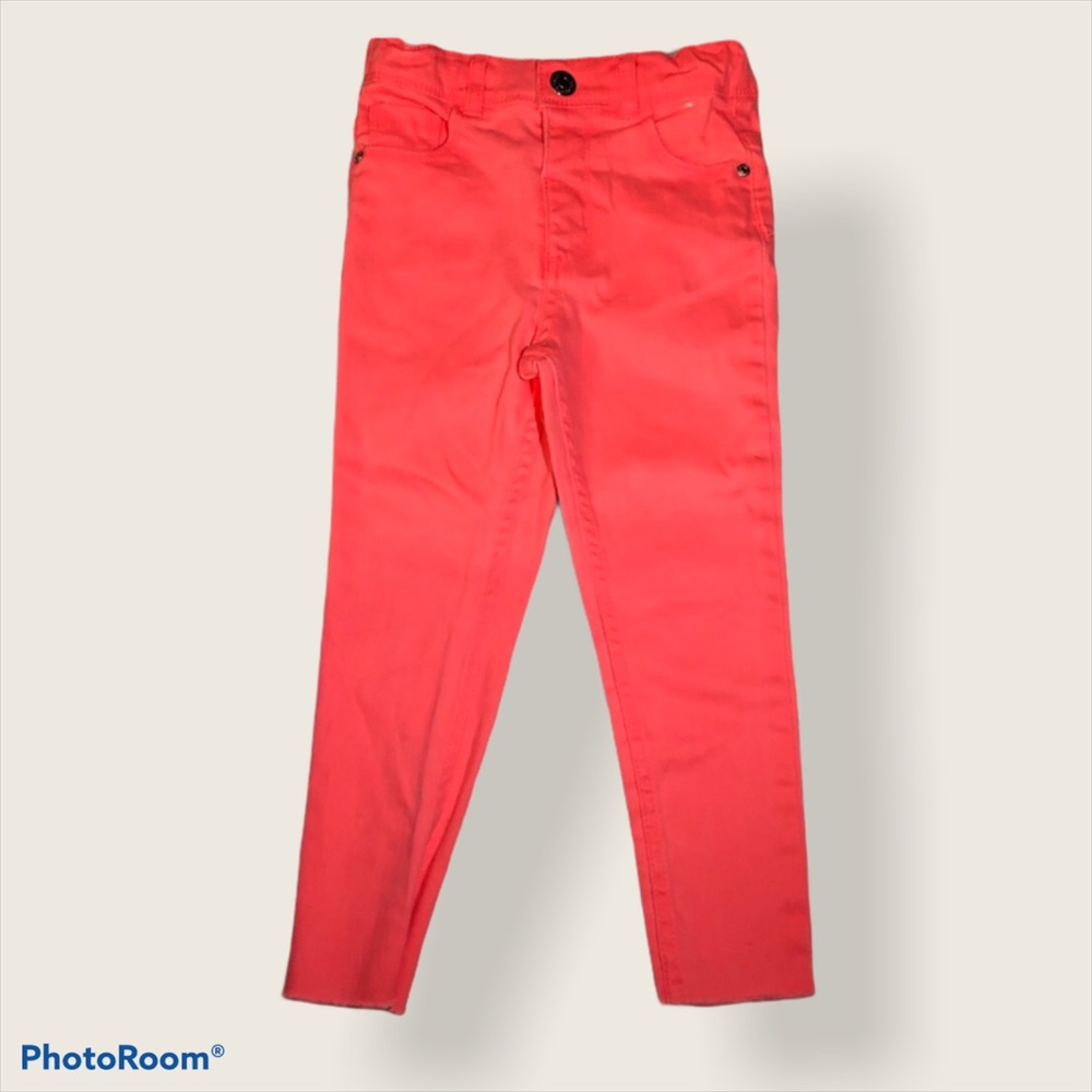 Denim Co girls size 3/4 skinny jeans, coral colour
